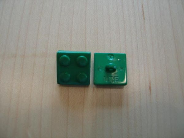 Union Knopf, Legostein 16mm grün